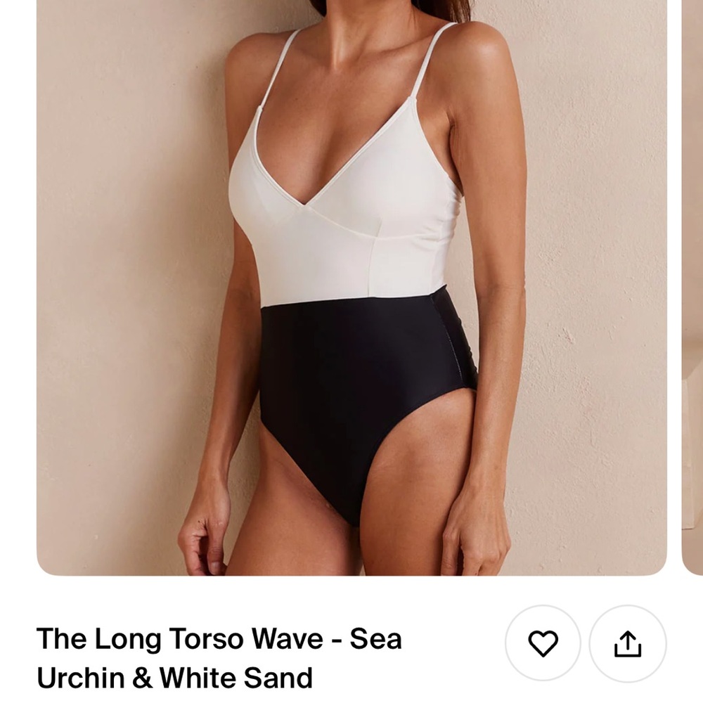 NWT Summersalt Black and White One Piece Swimsuit with Plunging V-neck